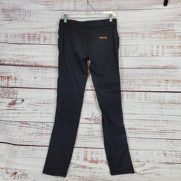 Just Cavalli Black Y2K Whimsigoth Skinny Jeans Low Rise Mesh Floral Lace Trim 28 - Picture 11 of 11